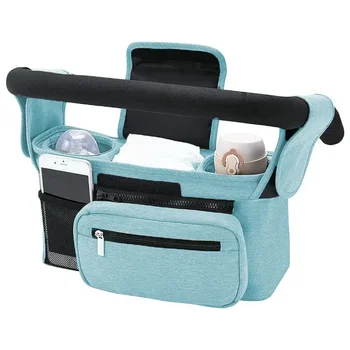 Borsa portaoggetti per passeggino, grande capacità, da viaggio, borsa per mamma, porta telefono e biberon, borsa per pannolini, accessori per passeggino