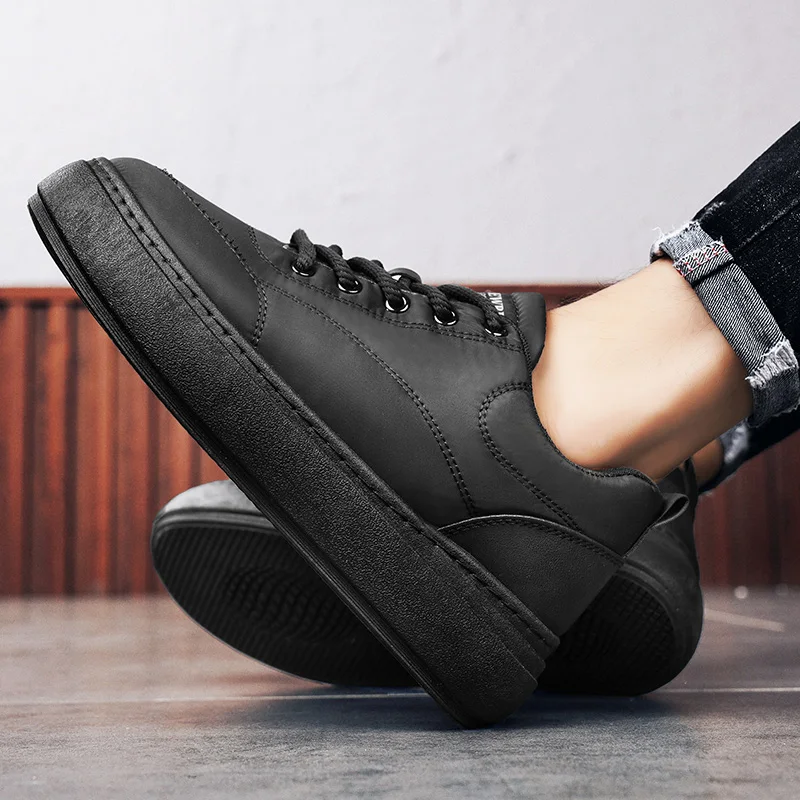 Winter Men's Thick-soled Casual Shoes Down Cloth Waterproof Lightweight Warm Outdoor Casual Shoes Plus Velvet Thickened Sneakers 5
