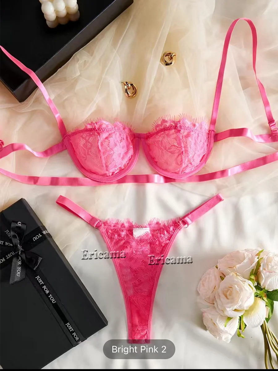 Red Floral Lace Women Lingerie Set