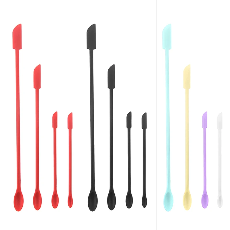 

517F Mini Silicone Spatula Set- Small Rubber Spatula for Makeup- Thin Jar Scraper for Kitchen