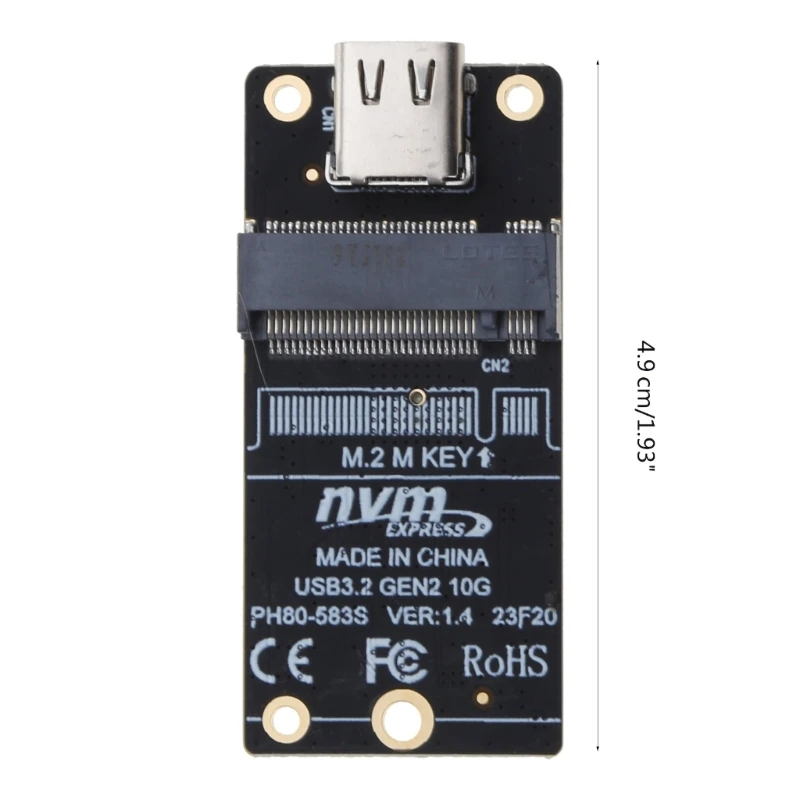 Adaptateur USB 3.1 M.2 NVME M.2 de Laptoking, lecteur de carte NFF NGFF M.2  de M-Key, puce pont USB 3.1 de 2e génération avec lecteur de carte d' adaptateur NVME haute performance de