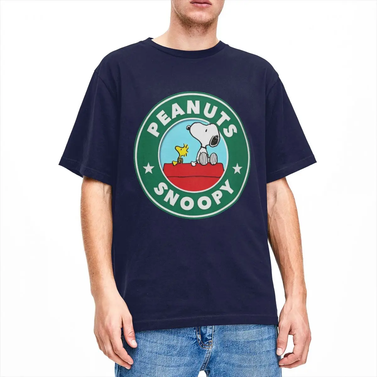 thumbnail image 1 of Camiseta de Peanuts Charlie Brown y Snoopy, camisetas básicas de verano Y2K, camisetas de tendencia de algodón puro para hombre, camisetas de diseño de manga corta, 1 of 5