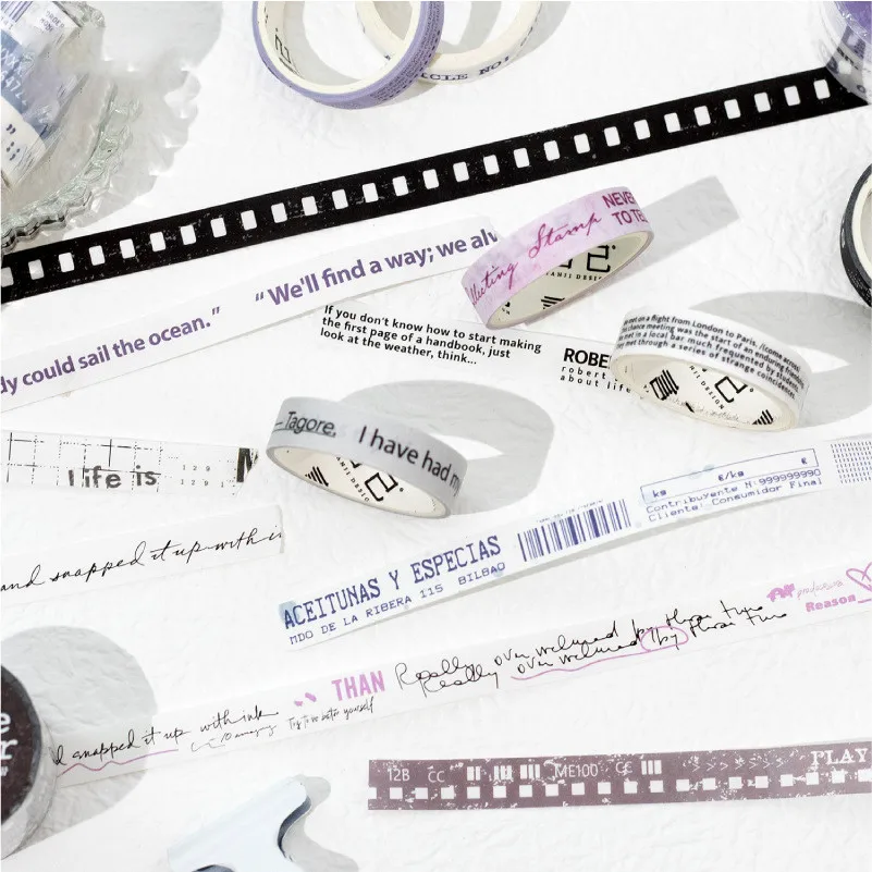 Journamm 3Rolls/pack 10mm*2m Washi Paper Tapes Decor Junk Journal DIY Scrapbooking School Supplies Collage Stationery Tapes