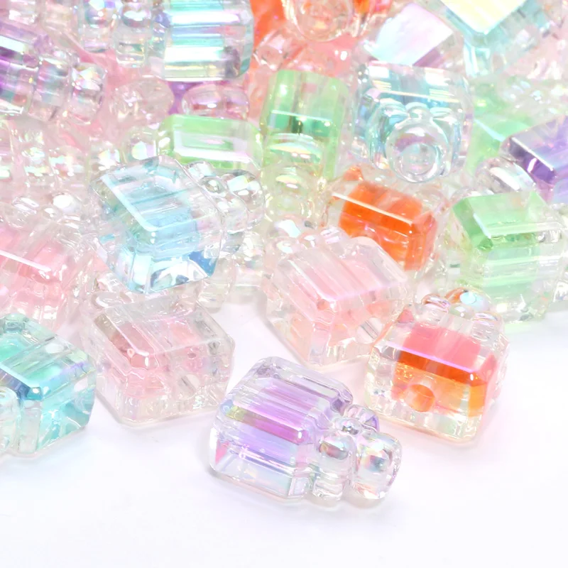 

15x21mm 10pcs Colorful Perfume Bottle Shiny Acrylic Beads For Jewelry DIY Handmade Making Bracelets Pendant Keychain Craft Gifts