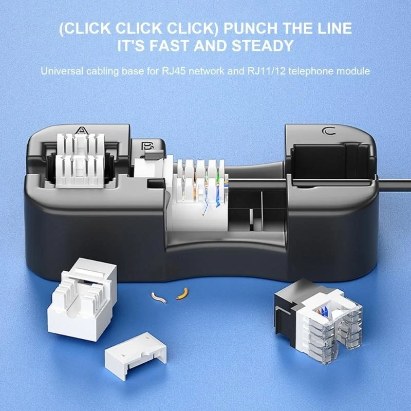 RJ45 Cat6/Cat5E/Rj11/12 키스톤 잭 네트워킹 모듈 홀더 펀치 다운 스탠드 Lan 배선 크림 퍼 압착 스트리퍼 도구