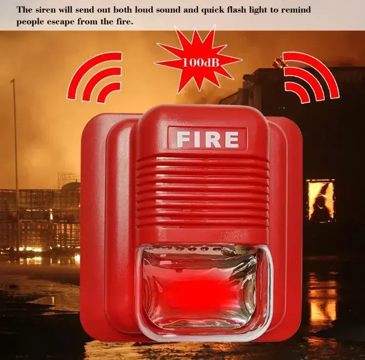 Sirena Alarma 12V 15W Wired Strobe Siren Sound Ala... – Grandado