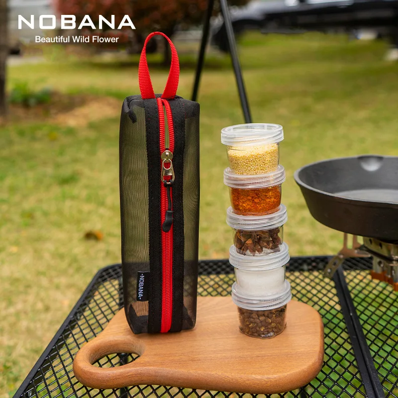

5pcs Spice Bottle Set Portable 40ml Mini Seasoning Box Multifunctional with Storage Bag for Outdoor Camping BBQ Fishing