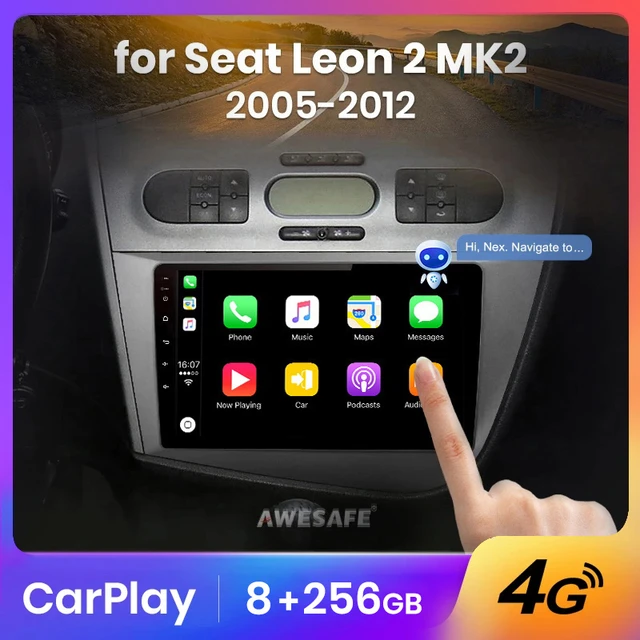 AWESAFE PX9 para Seat Leon 2 2005-2020 Coche Carplay Inalambrico  Reproductor Multimedia Coche Android Auto