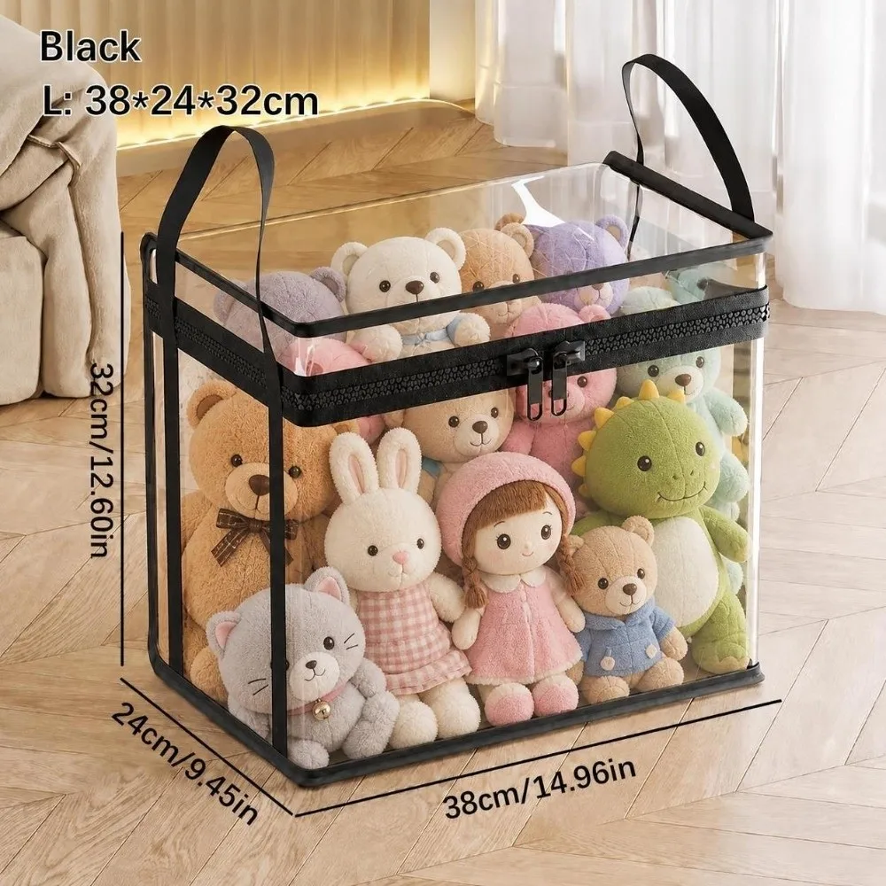 Clear Portable Storage Bag with Handle and Zipper - Moisture-Proof, Large Capacity