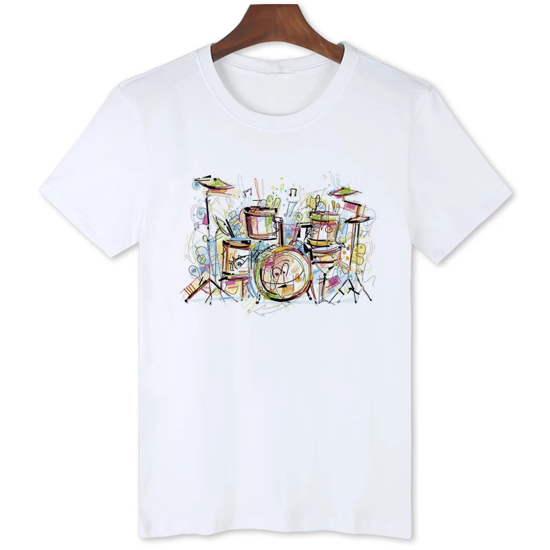 

Drum Music T-shirt Personalized Fashion Men's Tops Tees Short Sleeve Brand Good Quality Comfortable t shirt for Men B1-82