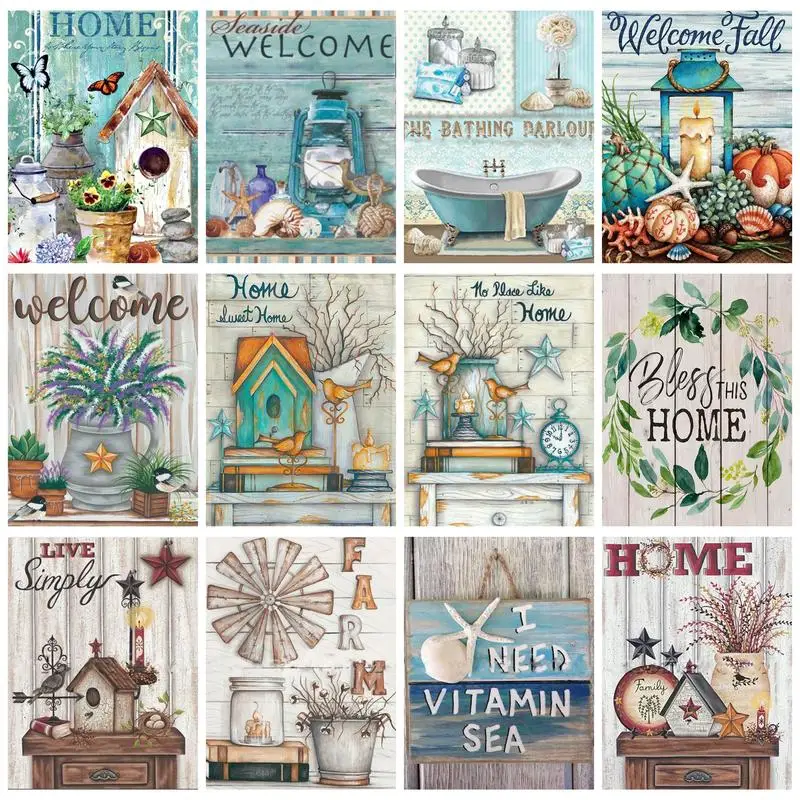 

GATYZTORY Oil Painting By Numbers Diy Crafts Still Life Coloring On Numbers Home Decors For Adults Number Painting Paint Kit