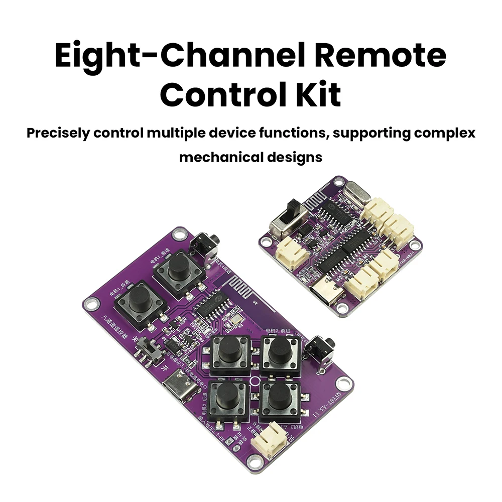 Récepteur du kit télécommande 8 canaux 2.4G pour robot tank RC DIY, portée 100m, connecté à une carte
