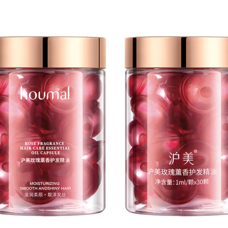 Hair Vitamin Capsule Rose Essential Oil Capsules Supple Dry Hair Keratin Plant Complex Oil Dry Damaged Hair Repair Female Care Products