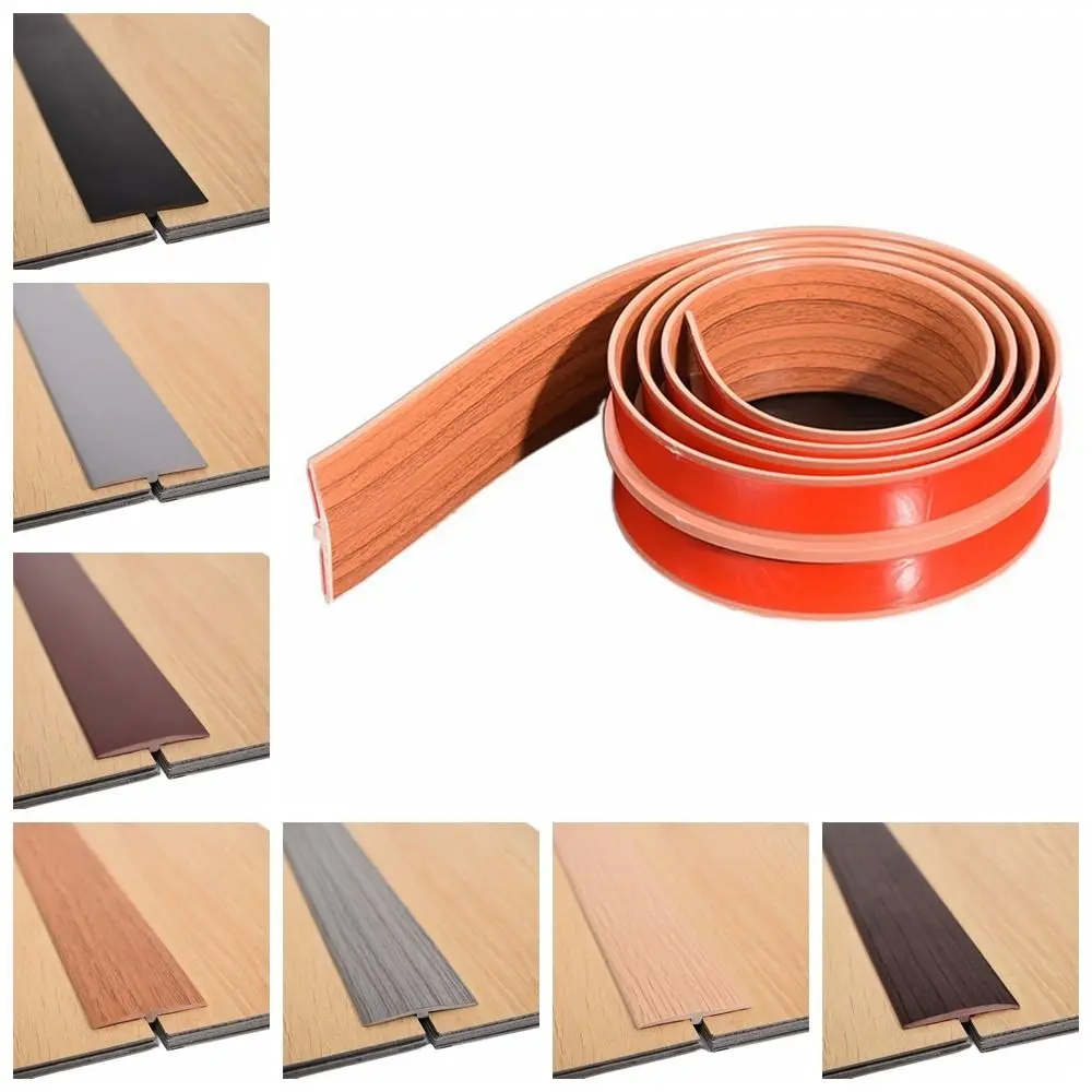 Flexible Carpet To Tile Floor Transition Strip T-Molding Wood Grain Threshold Cover Wear-resistant PVC Edging Trim Strip Doorway