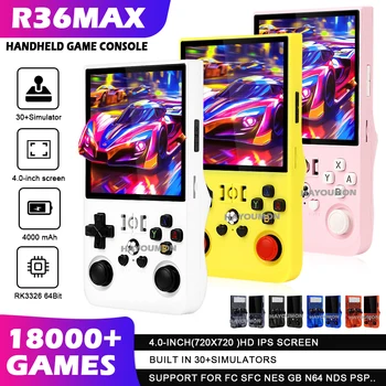 NEW R36 MAX Retro Handheld Game 4.0" IPS Screen Console 128GB Portable Pocket Video Player Supports 30+ Emulators 20000+ Games 1
