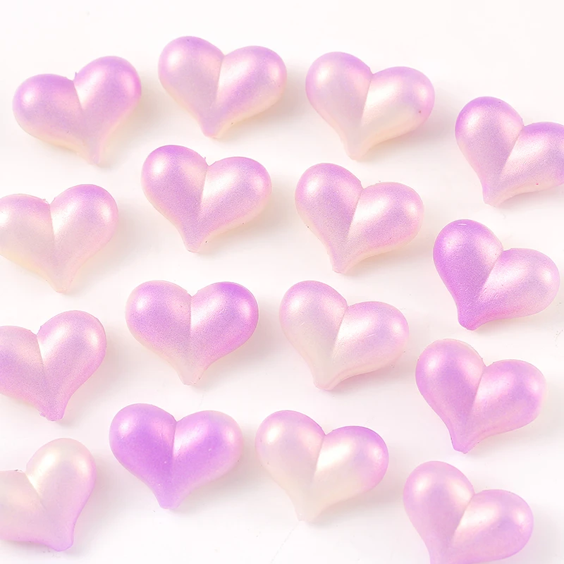 30pcs 18x22mm Gradient Colors resin Beads Love Heart Shape Beads For Jewelry Making Diy Bracelet Necklace Phone Chai