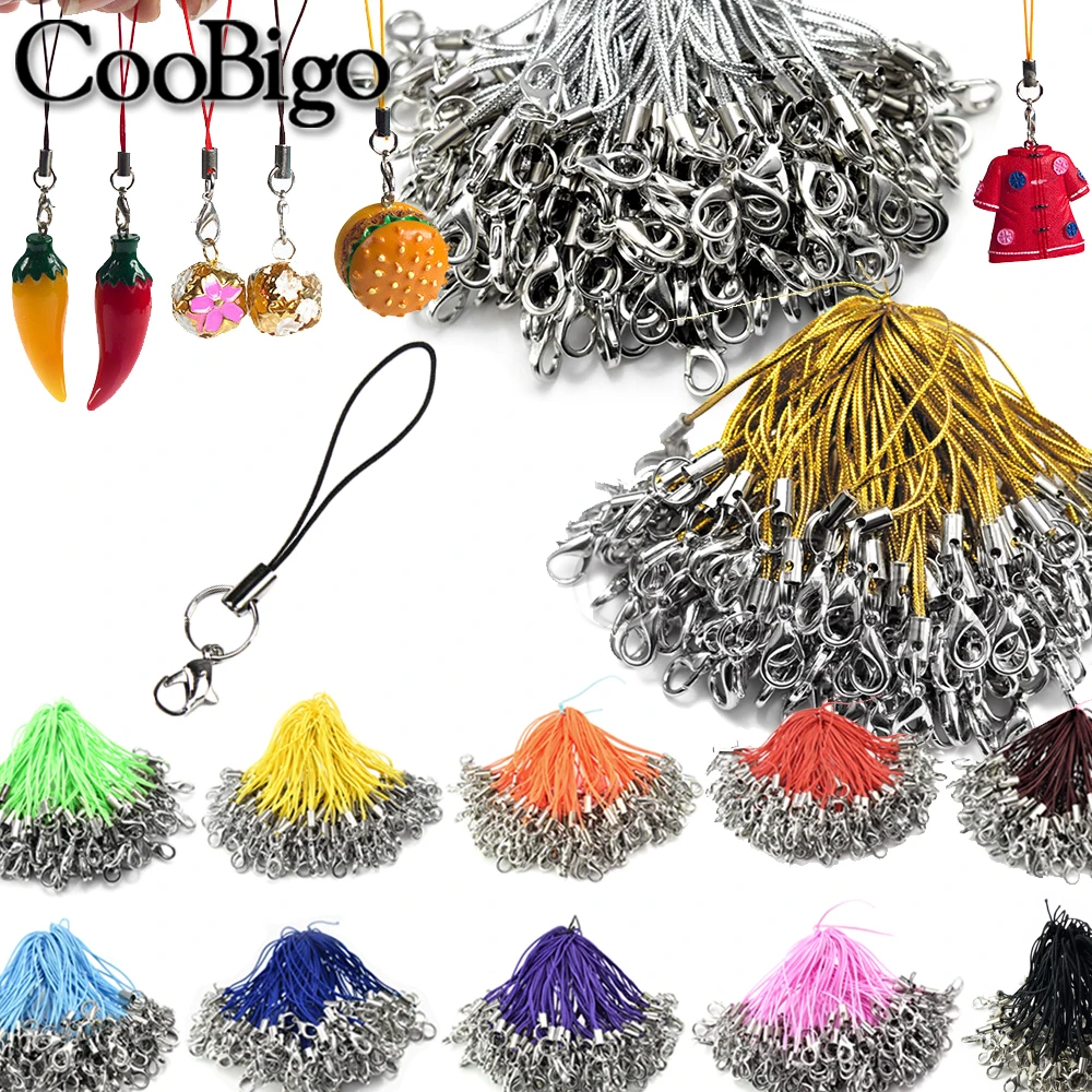 100Pcs Portachiavi Portachiavi Portachiavi Cordino Lariat Strap Hanging Rope Portachiavi Chiusura A Moschettone Cavo Gioielli Con Ciondoli Fai Da Te A