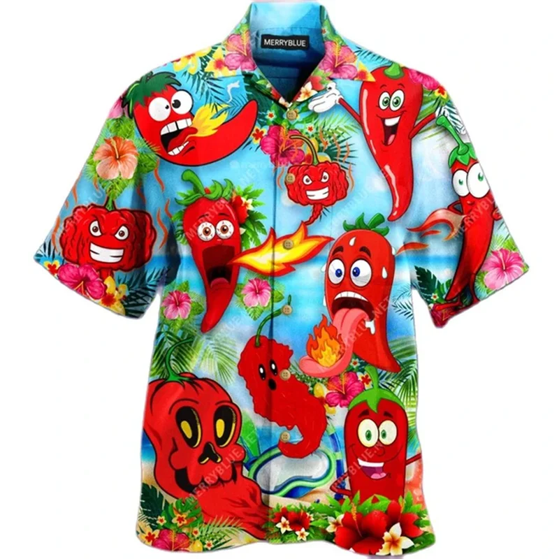 Hot-selling Hawaiian men's shirt Alien Short sleeve Cuban shirt 3D Summer button on top of new street wear for men and women
