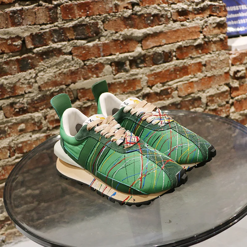 2022 New Graffiti Gump Shoes women's Leather Thick Soles Casual Versatile Running Shoes 3