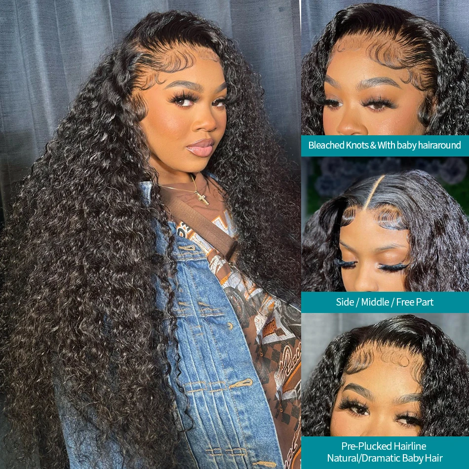 HD Deep Wave Curly 220% Transparent 5x5 Glueless Ready To Go Wear Bob 13x6 Lace Front Human Hair Wigs 13x4 Lace Frontal Wig