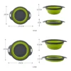 Silicone Round Folding Vegetable Fruits Washing Drain Basket Collapsible Colander Strainer Basket Kitchen Gadgets 6