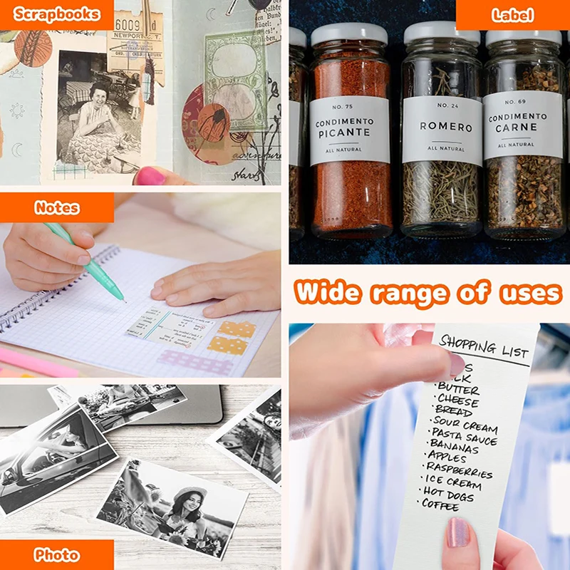 휴대용 미니 감열 사진 프린터 무선 라벨 프린터 충전식 디자인 텍스트, 사진, 기호 인쇄용 컴팩트 프린터