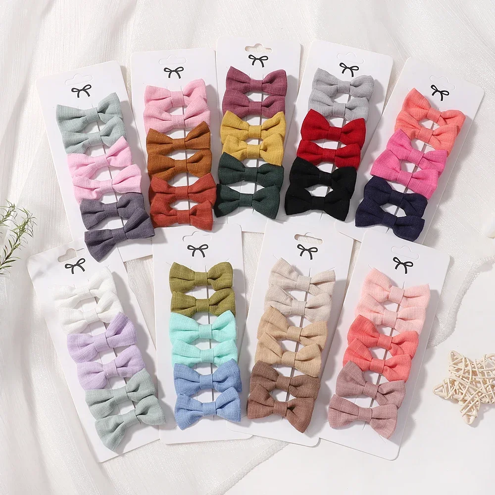 

6pcs/set New Print Bows Baby Hair Clips Girl Cotton Soft Hairpin Children Sweet Hairgripe Boutique Kids Hair Accessories Gift