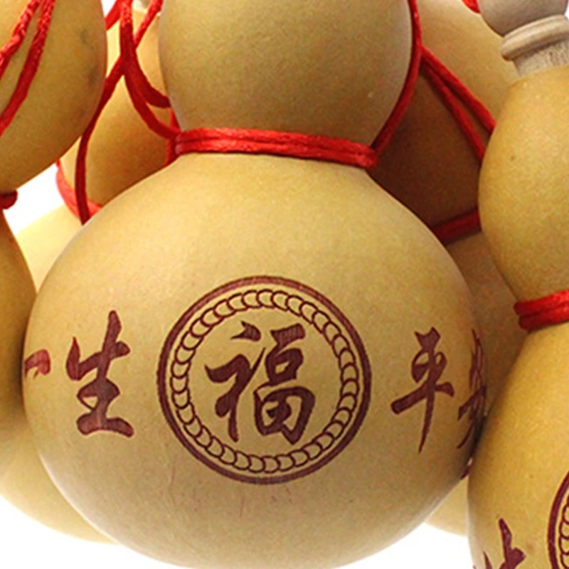 Mini Wine Gourd Crafts Natural Art Collection Ornament Chinese Traditional Carving for Chinese New Year Hanging Toy 4