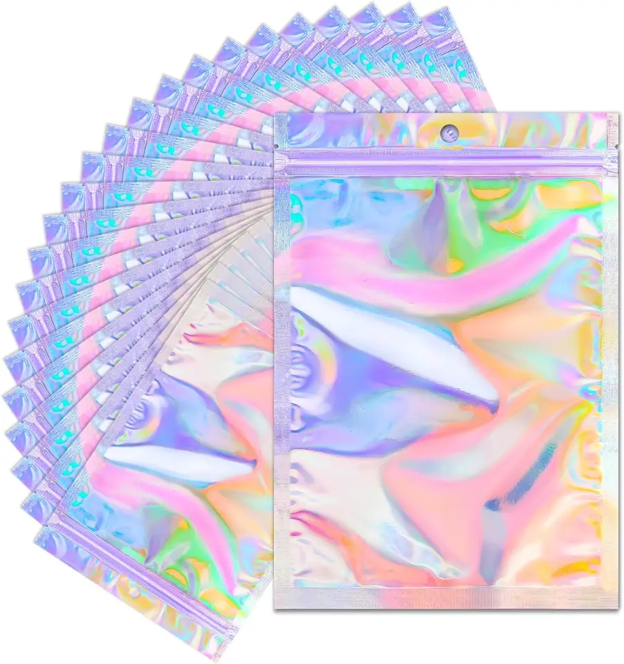 Holographic Resealable Zip Lock Bags 10 to 50pcs