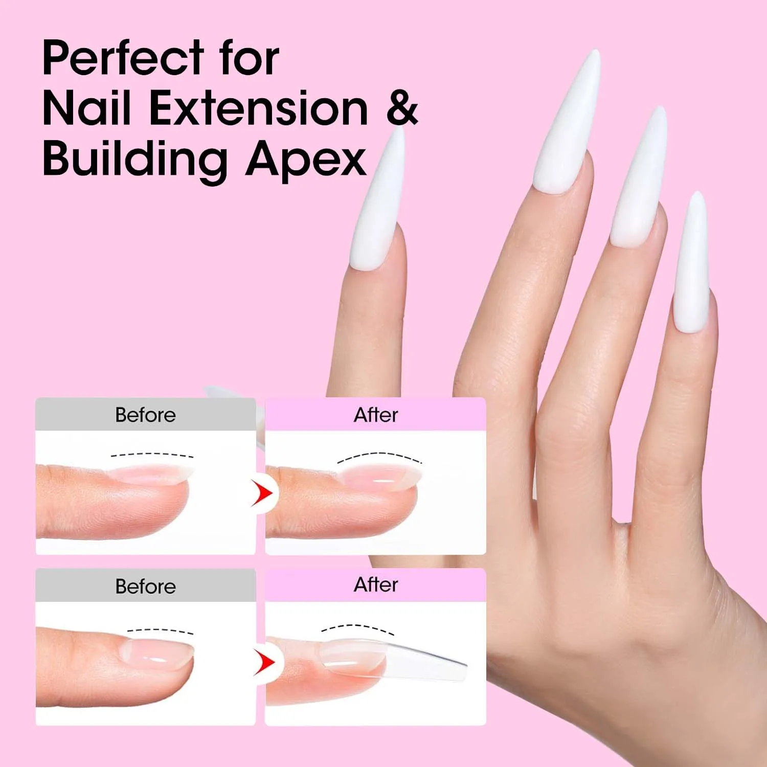 Nail Art Gel Kit - Versatile 7-in-1 Hard Nail Extension & Polygel Set, 4 Vibrant Colors, 15ml Each for Shaping and Thickening