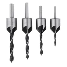 

4 pcs Flute Countersink Drill Bit Set Screw Woodworking Chamfer Tool 3-6mm Stock Offer