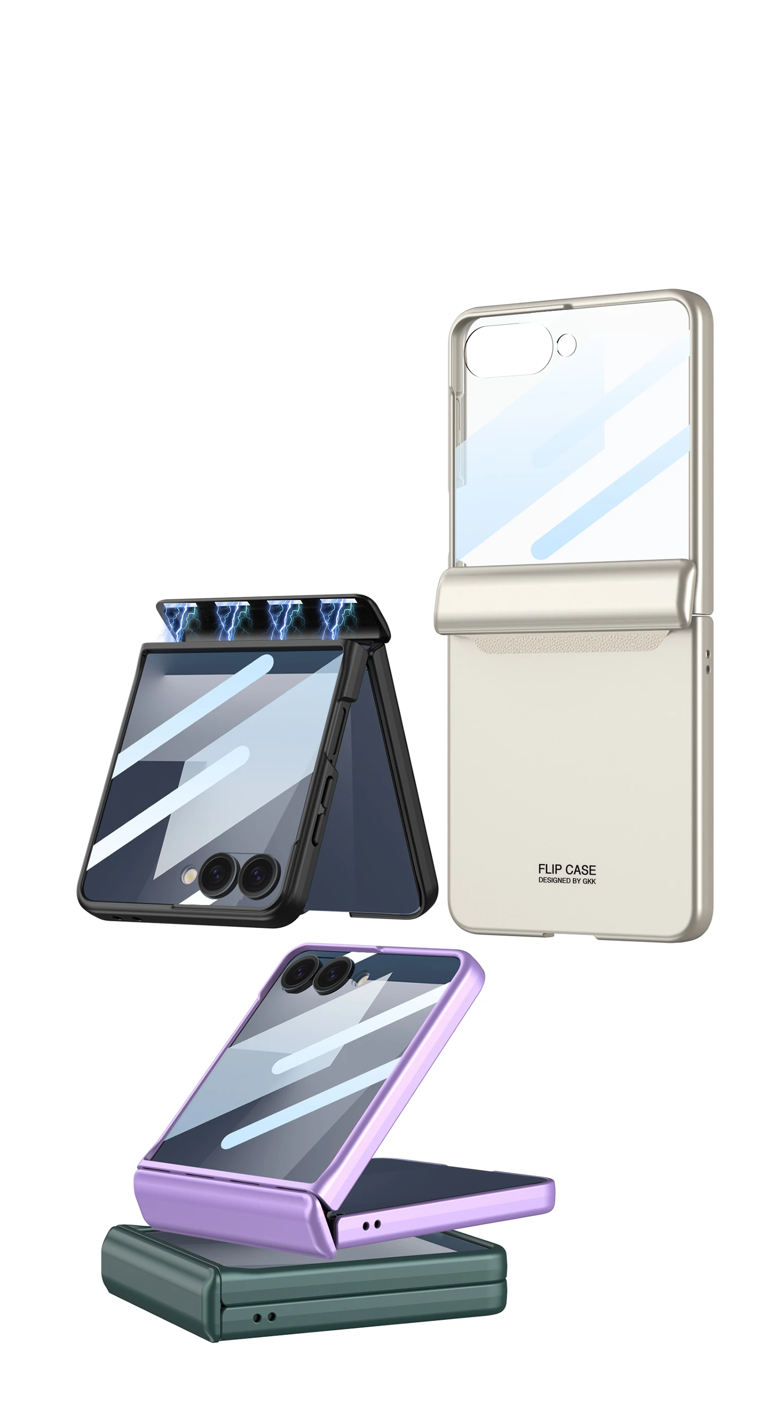 Magnetic Hinge All-included Case for Samsung Galaxy Z Flip 7 6 Outer Screen Prot