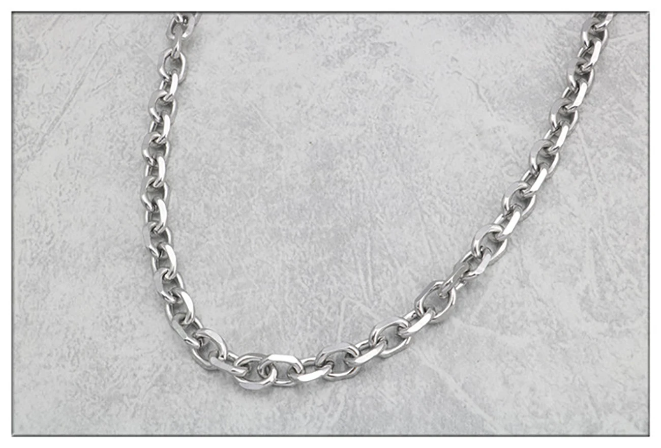 Stainless Steel Necklace Fashion Stainless Steel Batch Angle Chain Coarse Batch Angle O Word Cross Chain Necklace Clavicle Jewelry Gift
