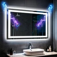 50/60/100/120cm LED Bathroom Mirror Built-in Bluetooth Speaker Anti-Fog Dimmable Backlit Lighted Vanity Makeup Waterproof - Image 3