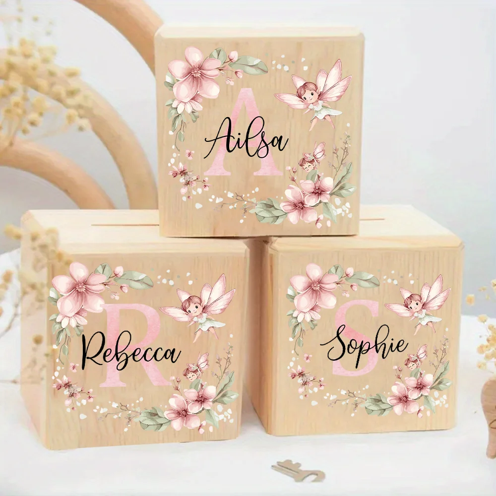 Custom Flower Letter Money Box with Name - Kid's Coin Collection Gift