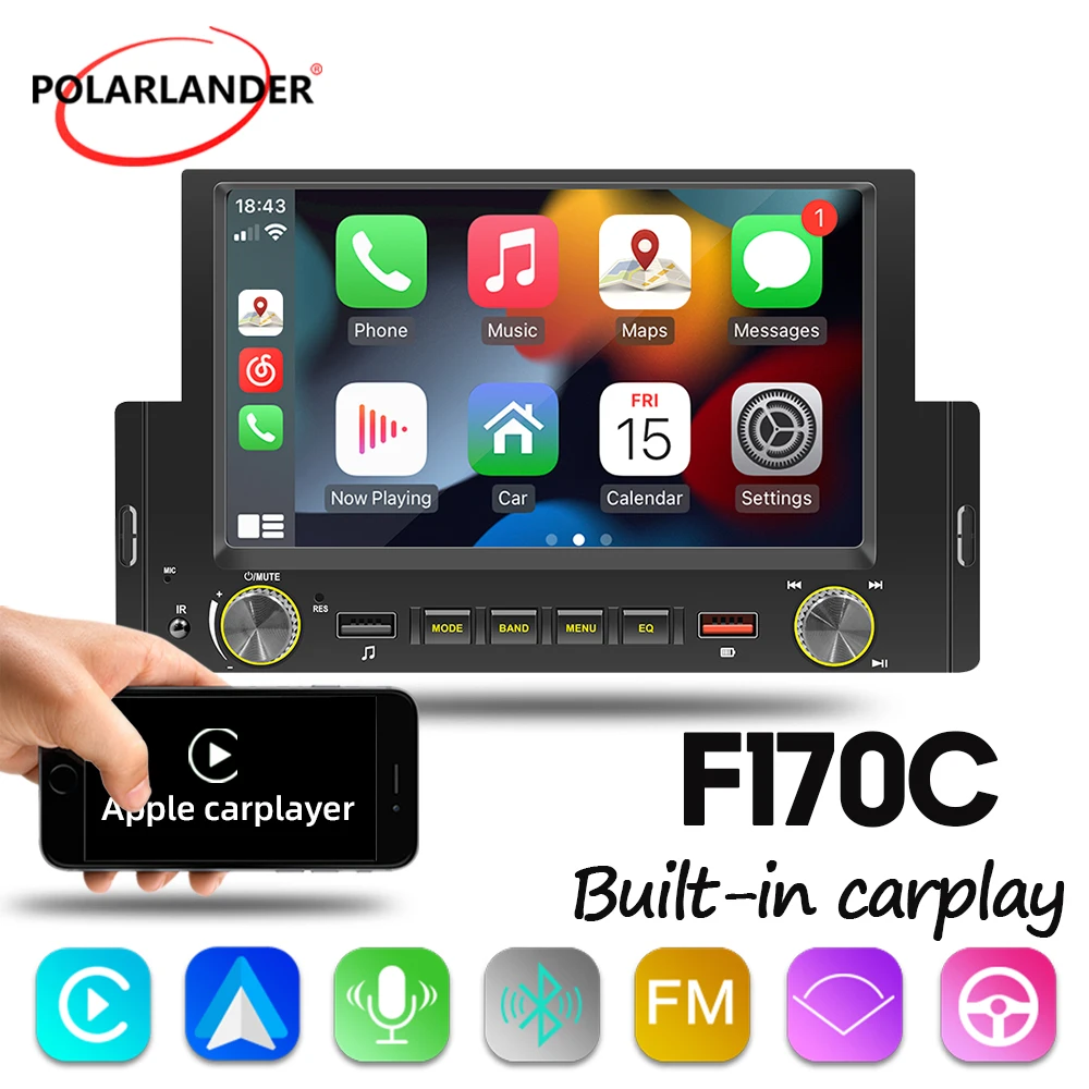 

1DIN Car Multimedia Player 6.2" Mirrorlink FM Receiver Car MP5 Player Bluetooth Android AUTO/ CarPlay For Renault Nissan Toyo