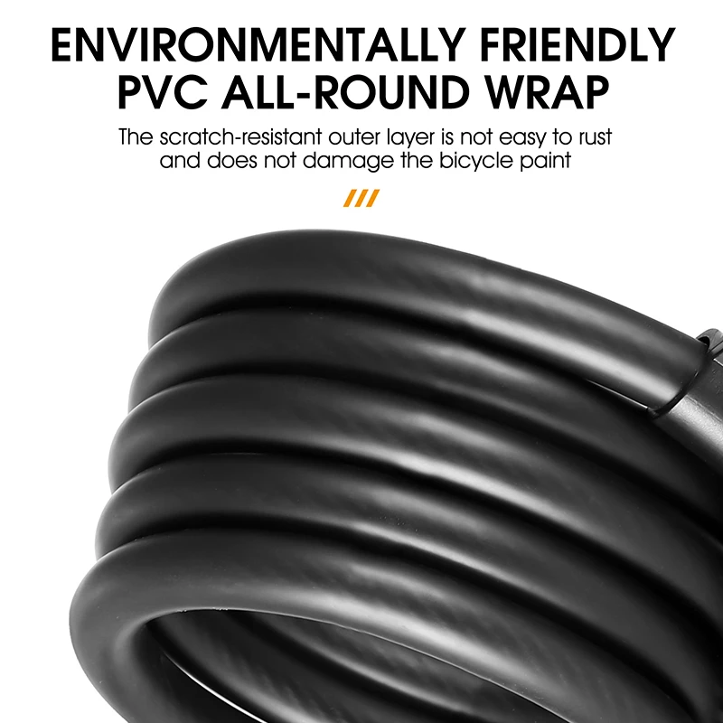 WEST BIKING Password Key Bicycle Lock Anti-theft 4 Digit Code MTB Road Bike Cable Lock Steel Scooter Safety Lock Accessories