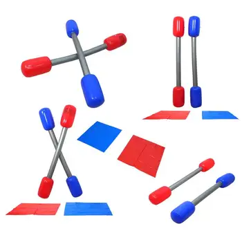 Inflatable Gladiator Jousting Yard Game Sticks Mats Kit Inflatable Gladiator Game Battle Outdoor Accessories For Boys Girls 5