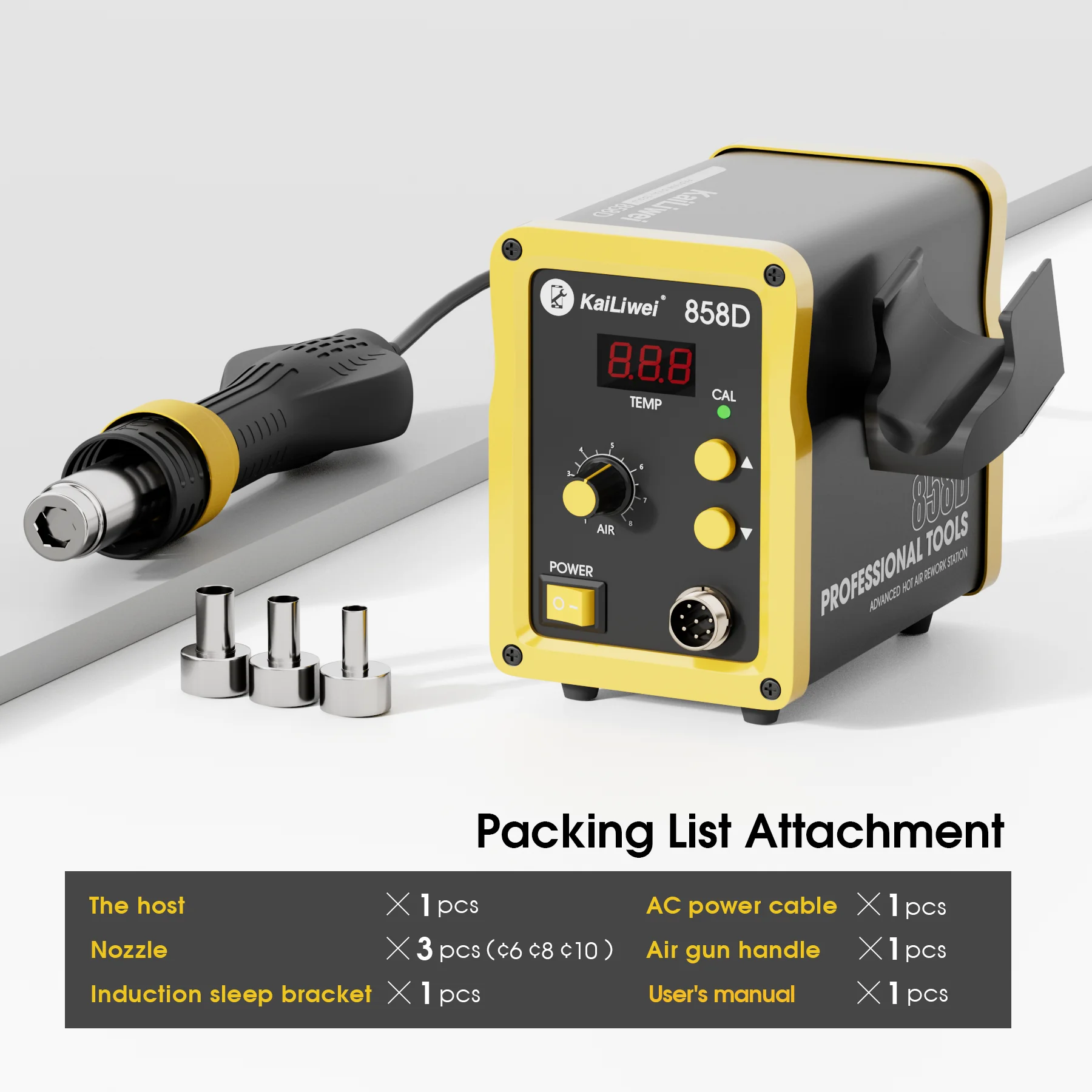 Kailiwei Hot Air Gun 858D 700W BGA Rework Solder Station Soldering Heat Air Gun Station 220V / 110V For SMD SMT Welding Repair 5