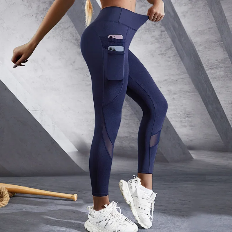 Yoga pants women patchwork high waist elastic leggings fitness jogging cycling sportswear female skinny trousers sports leggings sports pants