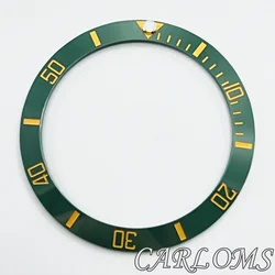 Premium Black Rose Gold Multicolor Ceramic GMT Bezel Insert (Green Yellow)