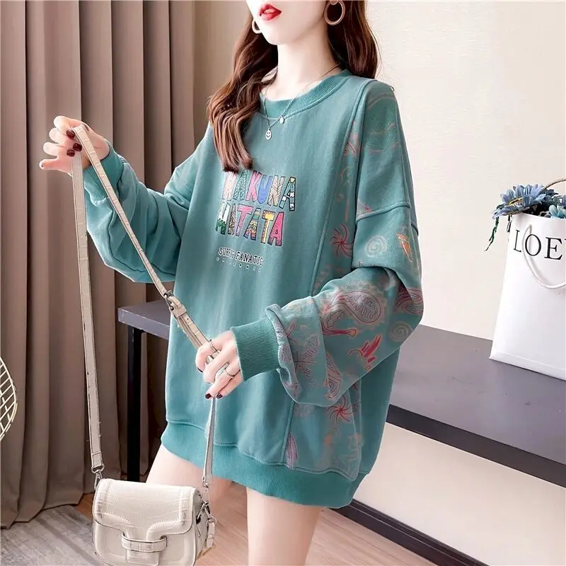 Fashion Pullovers Women Loose Korean Style Oversized Sweatshirts Spring Autumn Trend Pullover Super Hot Printing Top Casual Coat