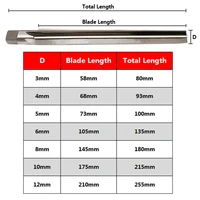 1:50 Taper Reamer HSS High Speed Steel Lengthen Straight Shank Hand Reamer 3-12mm Drilling Hole Tool 2