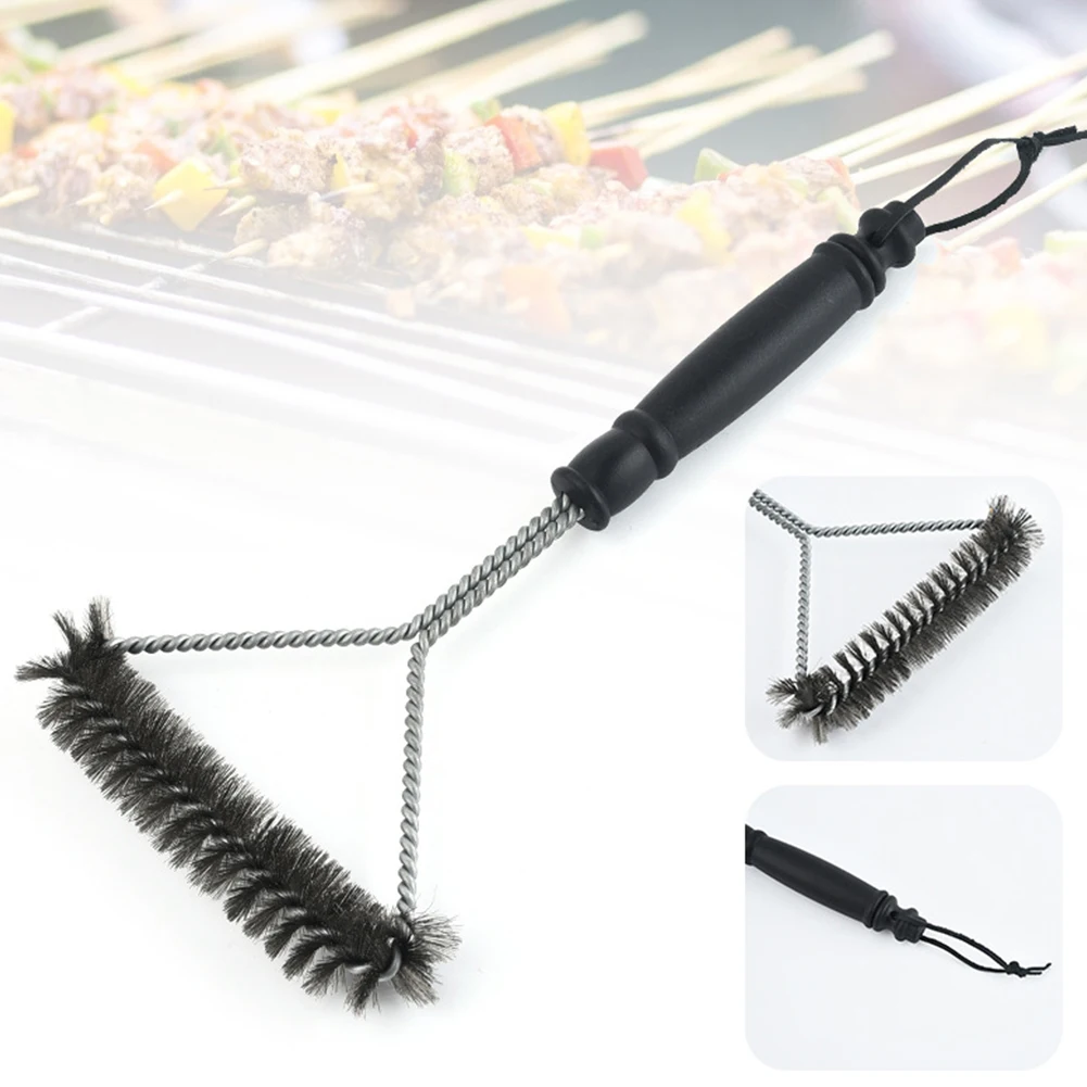 Barbecue cleaning tools BBQ Grill Cleaning Brush Stainless Steel Cooking Kitchen Accessories Wire Bristles Triangle Cleaning Brushes