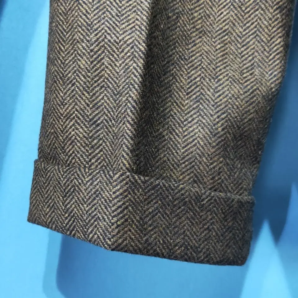 2024 Winter Large Size Woolen Men Business Suit Pants Casual Long Suit Pant Classic Style Thick Warm Trousers Q03 4