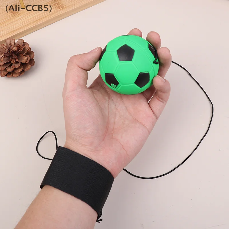 6CM Rubber Solid Hand Throwing Balls Wristband Bouncy Ball with Rope for Reaction Training