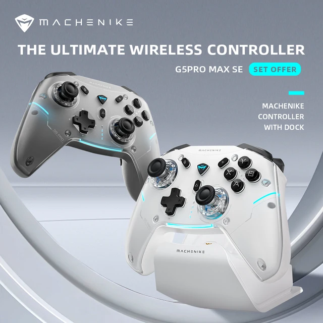 MACHENIKE G5Pro Max SE Gaming Controller With Charging Dock Optional Hall Effect Joysticks Triggers RGB Light Wireless Gamepad