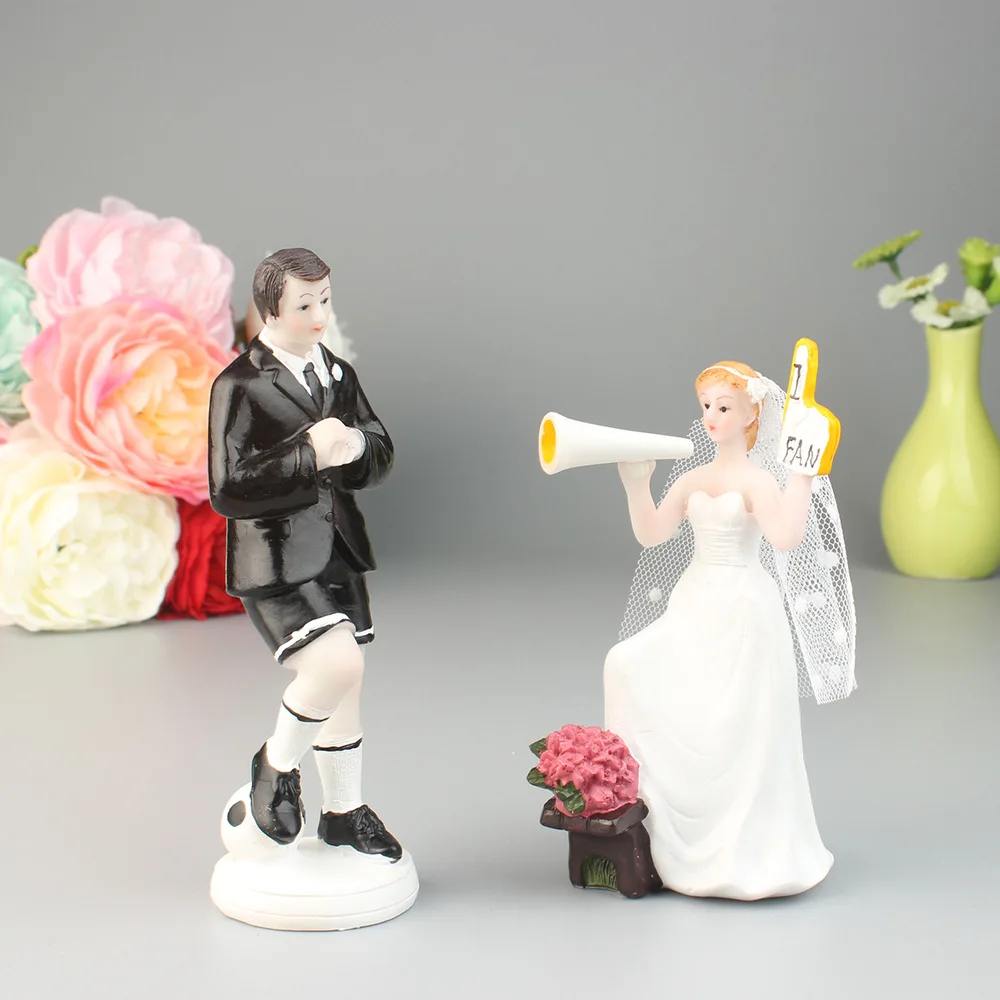 Cake Topper Wedding Bride And Groom Black Couple Wedding Cake Topper - Fun Resin Decoration For Bridal Showers & Engagement Parties Black Wedding Topper - View #2