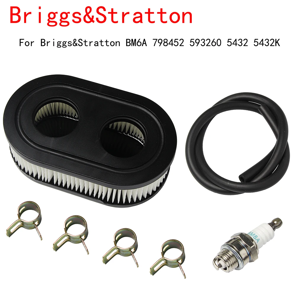 

Spark Plug Air Filter Replacement Spare Parts Assembly Engine Lawn Mower For Briggs&Stratton BM6A 798452 593260 5432 5432K