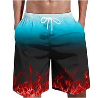 Full Print Fire Pattern Men's Swim Trunks 3D Flame Printed Quick Dry Shorts For Men Beach Surf Board Shorts Swimwear 2
